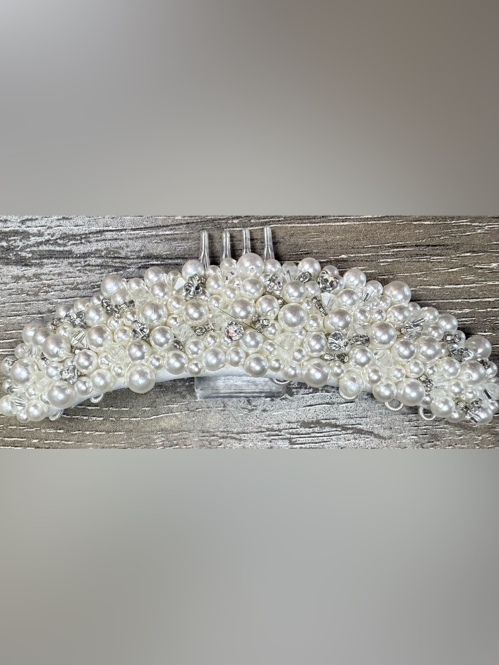 Faux Pearl & Crystal Beaded Hair Comb - Vintage Style